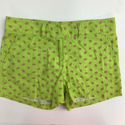 Molly Chino Shortie Shorts Women's Green Turtle Print Flat