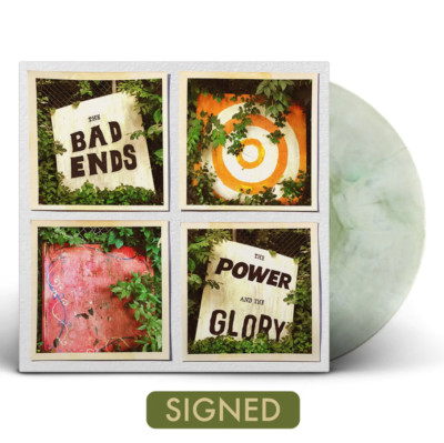 The Bad Ends - The Power And The Glory Signed Green and White Color Vinyl LP