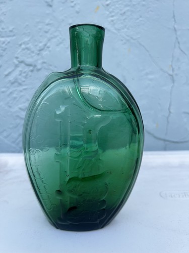 VINTAGE SUCCESS TO THE RAILROAD w HORSE AND CARRIAGE GREEN Bottle - Picture 8 of 11
