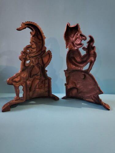 Brass Punch and Judy Doorstops/bookends/fireplace Vintage - Rare - Picture 2 of 4