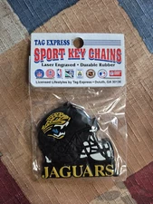 Vintage Jacksonville Jaguars Tag Express Laser Engraved Durable Rubber Key Chain