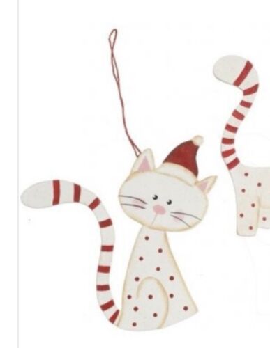 CHRISTMAS CAT - CHRISTMAS TREE DECORATION - CAT IN A HAT - CUTE RED AND WHITE - Picture 5 of 5