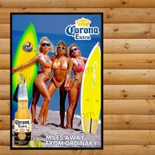 Corona Extra Beer Poster 16x24 Vintage Retro Sexy Girl 90s Style Bar Decor