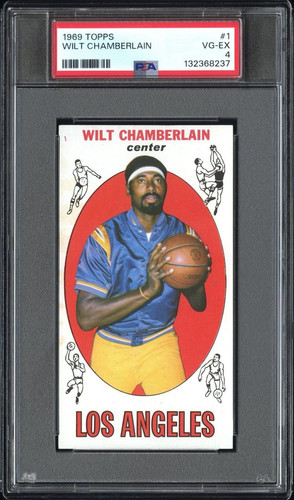1969 Topps #1 WILT CHAMBERLAIN HOF Los Angeles Lakers PSA 4 HOF Gorgeous!