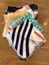 Lot Of 6 Misc Scarves -Slight As Is -Varied Pre Owned - SQUARE-VARIED SIZES