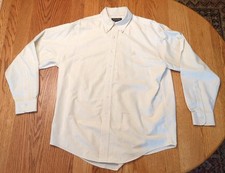 Brooks Brothers Men s L Reg Fit Supima Cotton Non Iron Yellow Blue Striped LS