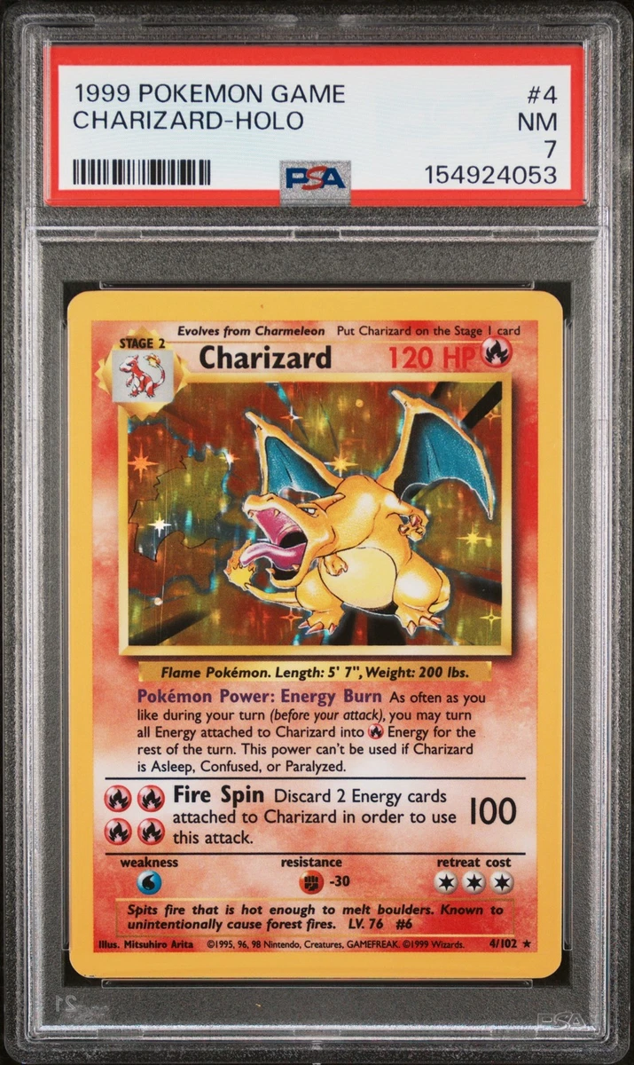 Pokémon TCG Base Set Charizard Grade 7 Individual Collectible Card