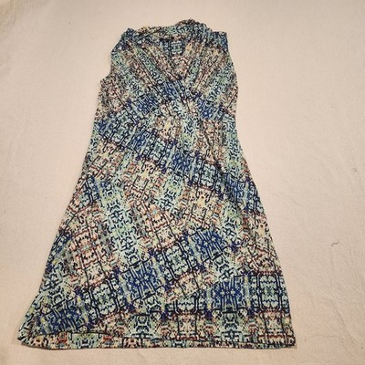 NIC+ZOE Women's OX Multicolor Urban Safari Faux Wrap Work/Office maxi Dress