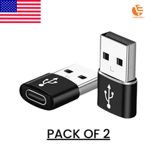 2 Pack USB C 3.1 Type C Female to USB 3.0 Type A Male Port Converter Adapter