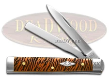 Case xx Knives Baby Doc Tiger Stripe Orange Bone 12514TS Pocket Knife
