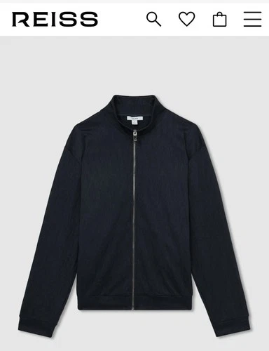 Reiss Men's AkselWave-Jacquard Zip-Through Jacket Navy Medium - NWT - RN114836 image 5