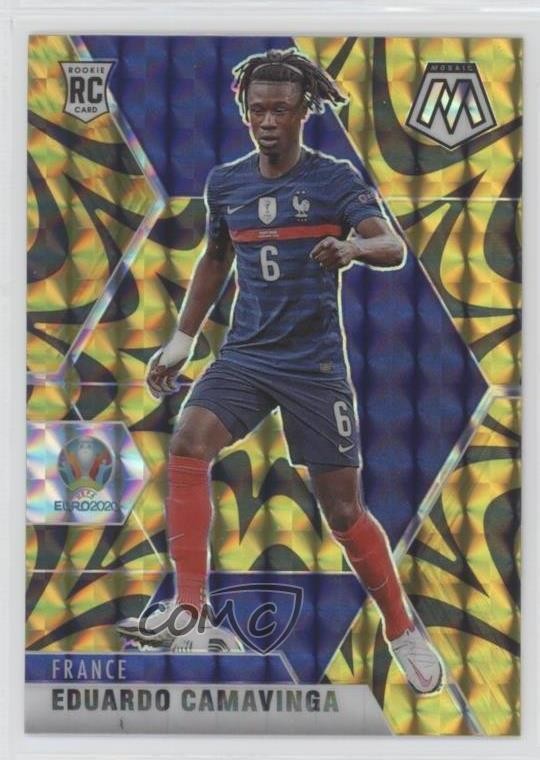 2021 Panini Mosaic UEFA Euro 2020 Reactive Gold Prizm Eduardo Camavinga 0lu2