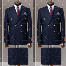 Men's Suits Double Breasted Peak Lapel Wedding Groom Formal Business Two Pieces