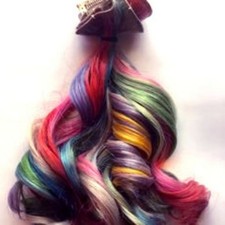  10 Pastel Rainbow Human Hair Clip or Tape in Extensions