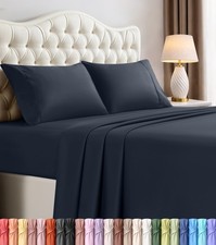 Queen Size Sheet Set   4 Piece Bed Sheets, Soft and Breathable Microfiber, In...