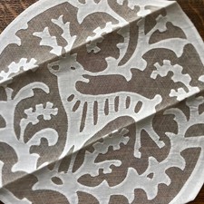 Antique Hungarian Buzsak Doily~ Stag in the Woods~ Applique on NET LACE ~ Vtg