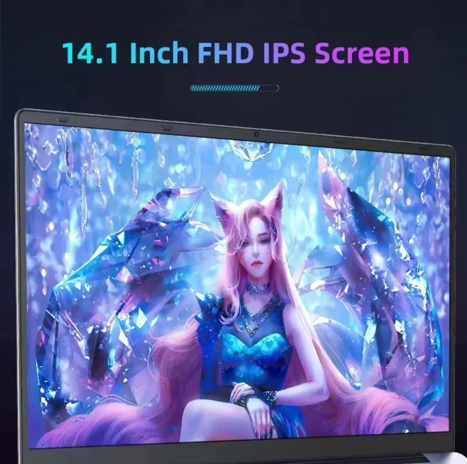 Notebook 14.1” 16GB RAM 128GB SSD Windows 11 Ultrabook Slim PC Portatile Nuovo - Immagine 3 di 4