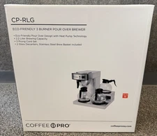 Coffee Pro CPRLG 3-Burner Commercial Coffee Brewer Stainless Steel  2 Decanters