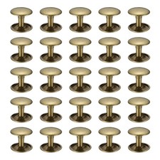 160Sets 12 x 12 mm Carbon Steel Double Cap Rivet Leather Rivets, Coppery