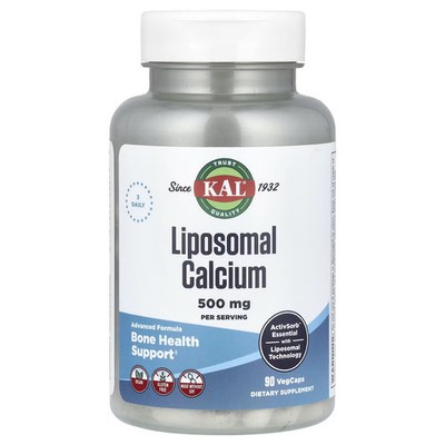 2 X KAL, Liposomal Calcium, 500 mg, 90 VegCaps (166.6 mg per Capsule-Worldwide