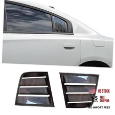 Matte Black Rear Door Louvers Cover for Side Window - Exterior Sports Decor