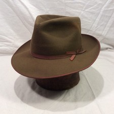 Vintage Stetson Stratoliner Fedora Hat Men's Size 6 7/8 Chocolate Brown Felt