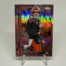 2025 Topps Chrome NFL Joe Burrow #61 Football Leather Refractor