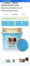 Olympic Pool Paint - Hydrolon - Blue Ice - 1 Gallon - Water-based acrylic emulsi