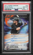 2017 Chrome Freshman Flash Orange Refractor /25 David Dahl PSA 10 Auto 0c37