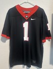 Nike Team Mens Xl Black Red White Georgia Bulldogs #1 Football Jersey Nwot