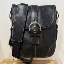 Coach 4786 Black Leather Soho Mini Crossbody Bag Y2K Vintage Flap Purse