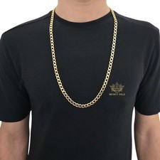 Mens 6mm Classic Curb Chain 9ct Gold XP 20" 24" 30 Length Womens Unisex Necklace