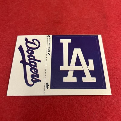 1981 Fleer Laughlin LA Dodgers Logo Sticker (All-Star Game Lou Gehrig on Back)