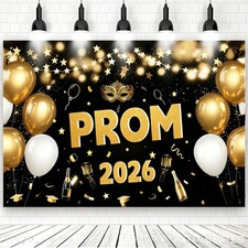 Prom 2026 Congrats Grad Banner Backdrop Photo Background Party Studio Decor
