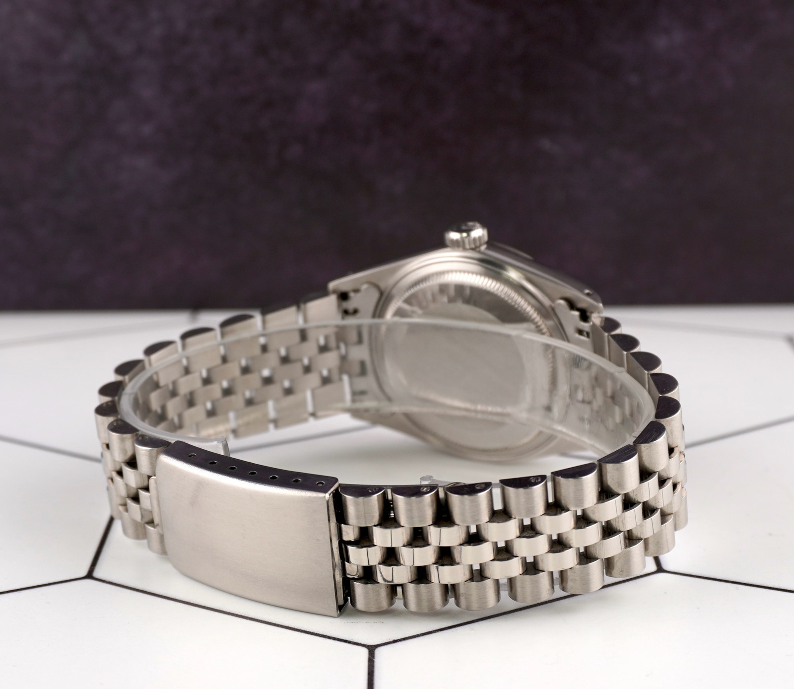 Rolex Orologio Datejust Acciaio Fluted Marmo Blu Quadrante Romano 36Mm 16014 foto 5
