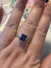 Blue Sapphire Ring - Size R/S