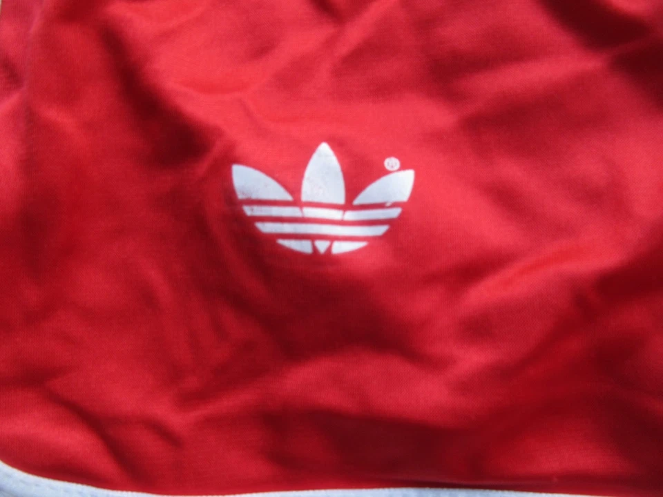 Short ADIDAS vintage VENTEX rouge nylon sport TREFOIL années 80 XS - Photo 3/4