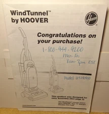 WIND TUNNEL Vacuum Sweeper by HOOVER 1997 Owner's Manual