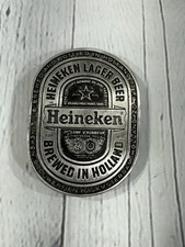 Heineken Lager Beer Brewed in Holland Mens Belt Buckle Amsterdam No. 1134 VGC