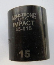 Armstrong 45-015 15mm 14 Drive 6 Point Impact Socket Usa Armstrong 45-015 15mm 14 Drive 6 Point Impact Socket Usa