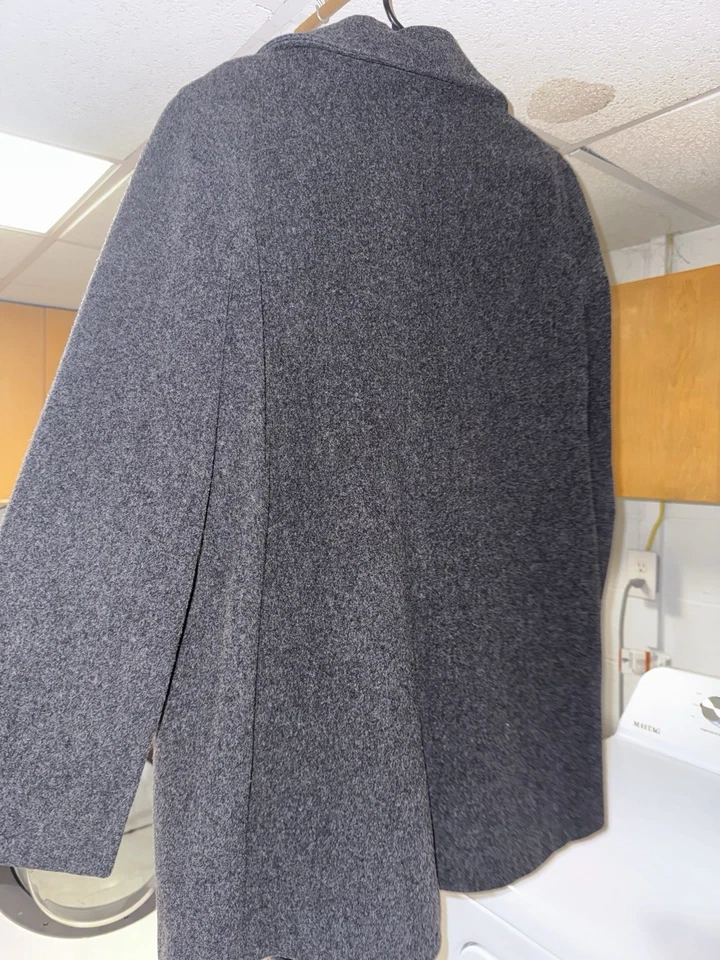 Abrigo Kristen Blake Classics Gris Mezcla Lana Abotonado Talla Mediana Foto 3 de 3