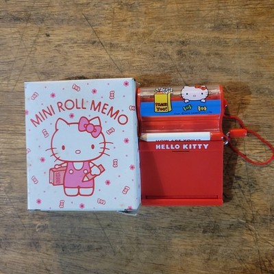 VINTAGE 1976 SANRIO HELLO KITTY MINI ROLL MEMO Pencil DESK SET W