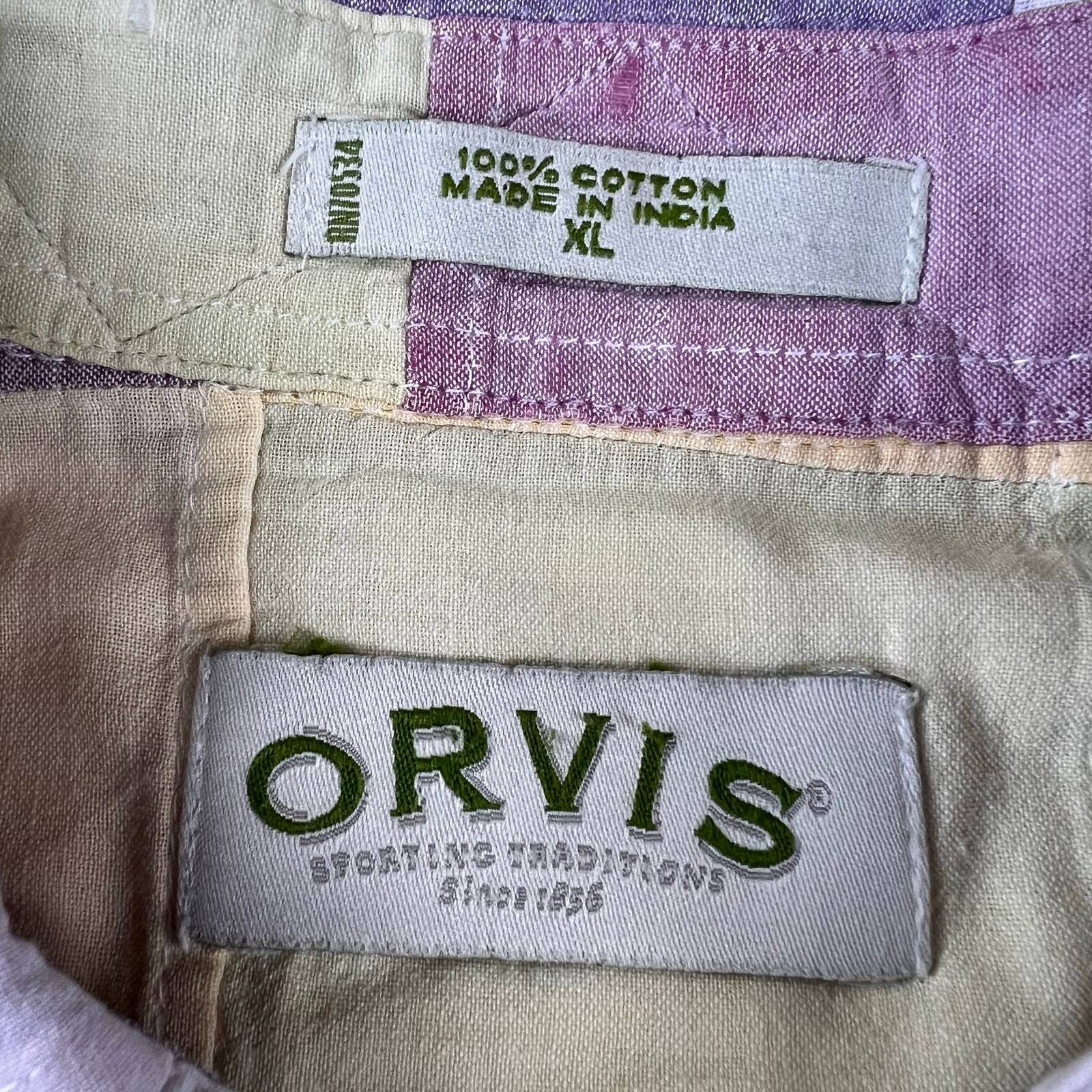 Orvis Color Black Patchwork Button Down Shirt Men… - image 3