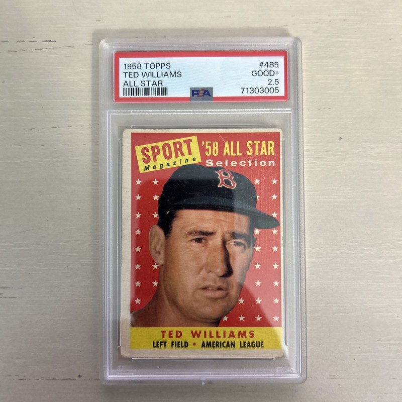 TED WILLIAMS 1958 TOPPS #485 ALL STAR PSA 2.5 Boston Red Sox HOF GOAT
