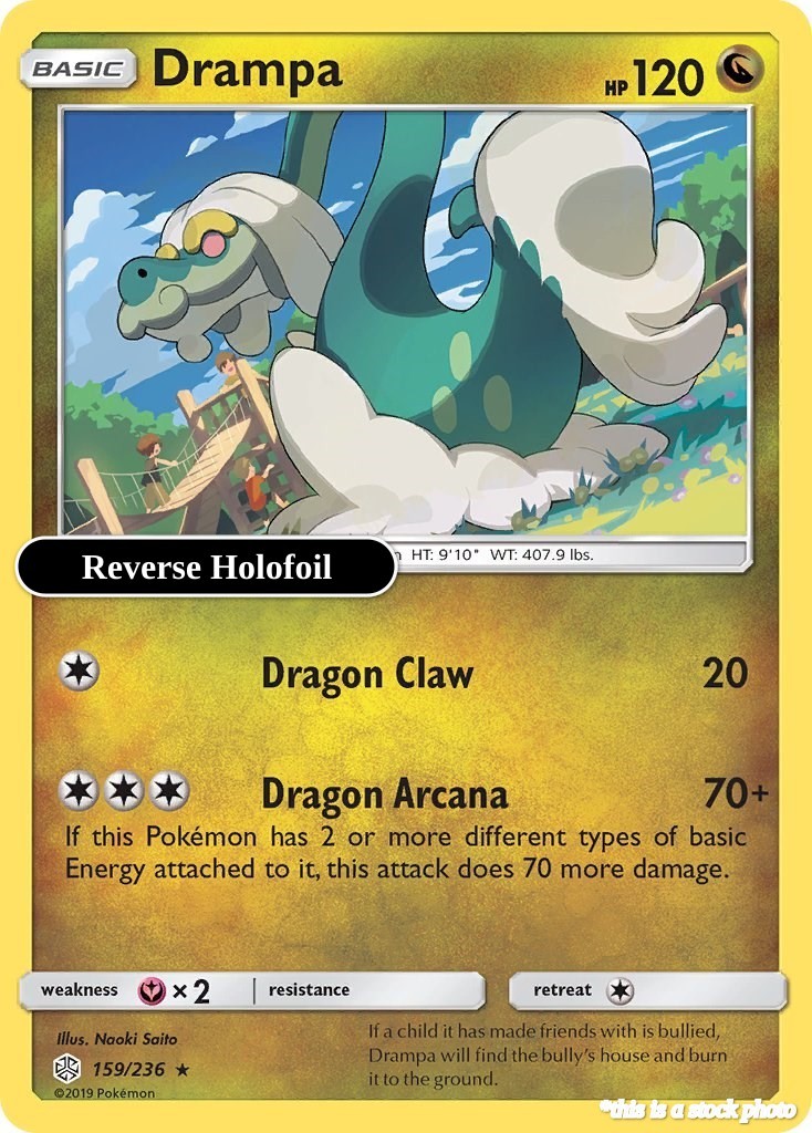 Drampa SM12 159/236 Pokémon SM - Cosmic Eclipse Rare Reverse Holofoil EN NM