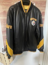 Carl banks Leather XL Steelers Jacket. Complete With Steelers Patches