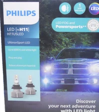 Philips H11USLED UltinonSport H11 LED Bulbs for Fog Light & Powersports 2 Pack!