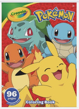 Crayola Pokemon Coloring Book NEW Paperback 96 Pages Sticker Sheet