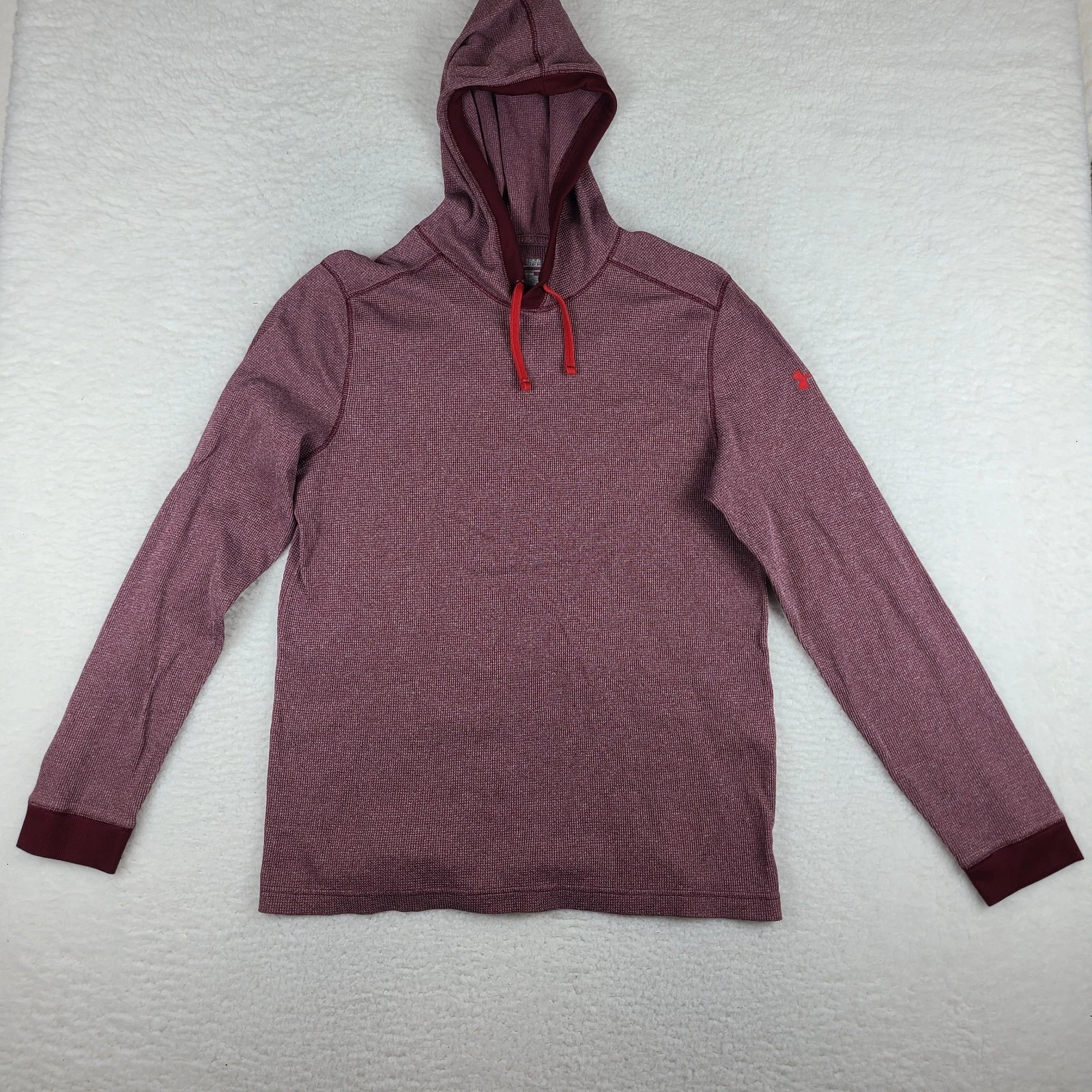 Under Armour Hoodie Mens Large Dark Red Loose All Season Gear Thermal Activewear