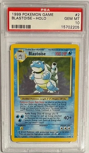 1999 Pokemon Base Set Blastoise Holo #2 PSA 10